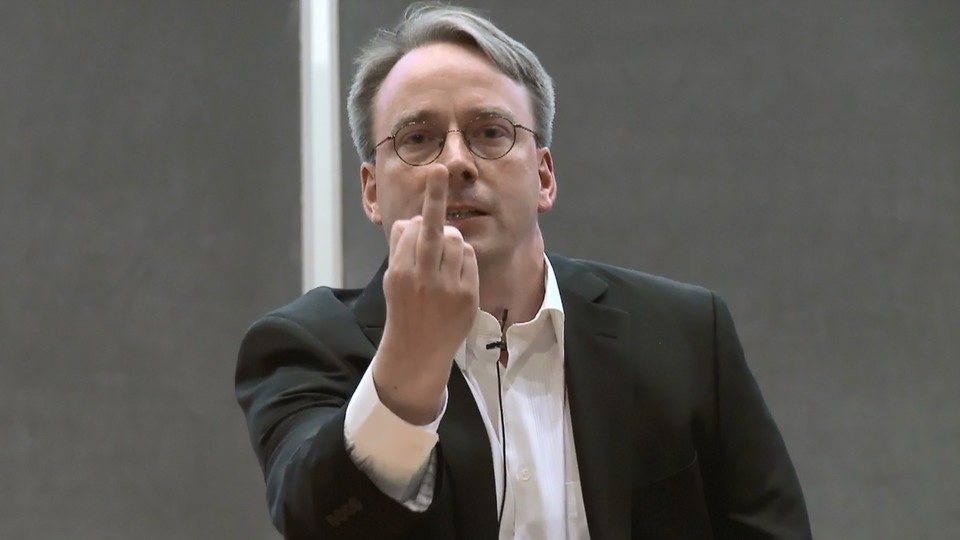 Linus Torvalds und seine berühmter Mittelfinger in Richtung Nvidia.