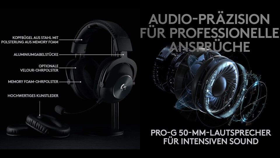 Der Lieferumfang umfasst ein zweites Paar Ohrpolster und die Treiber bieten exzellente Tonqualität.