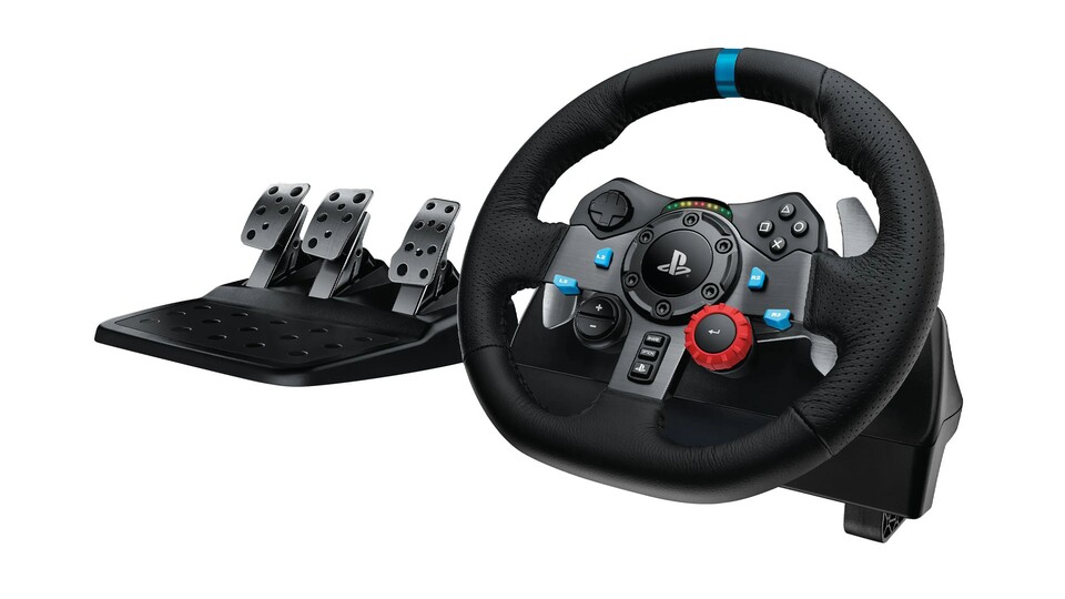 Das G29 von Logitech kommt auch gleich mit den passenden Pedalen - für wahre Immersion.