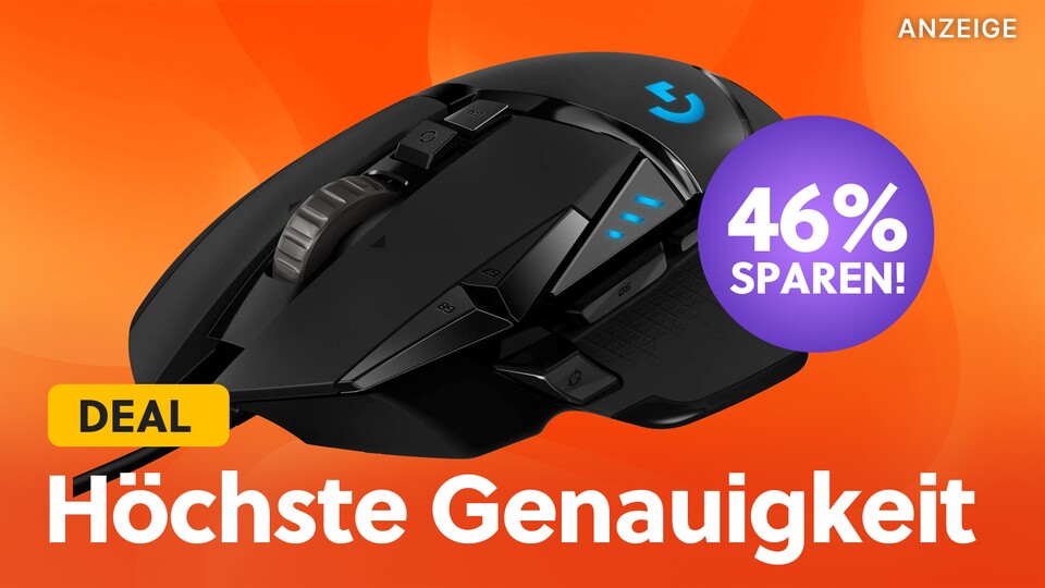Meistverkauft und immer noch sehr beliebt: Die Logitech G502 Hero Gaming Maus wird ihrem Ruf gerecht.