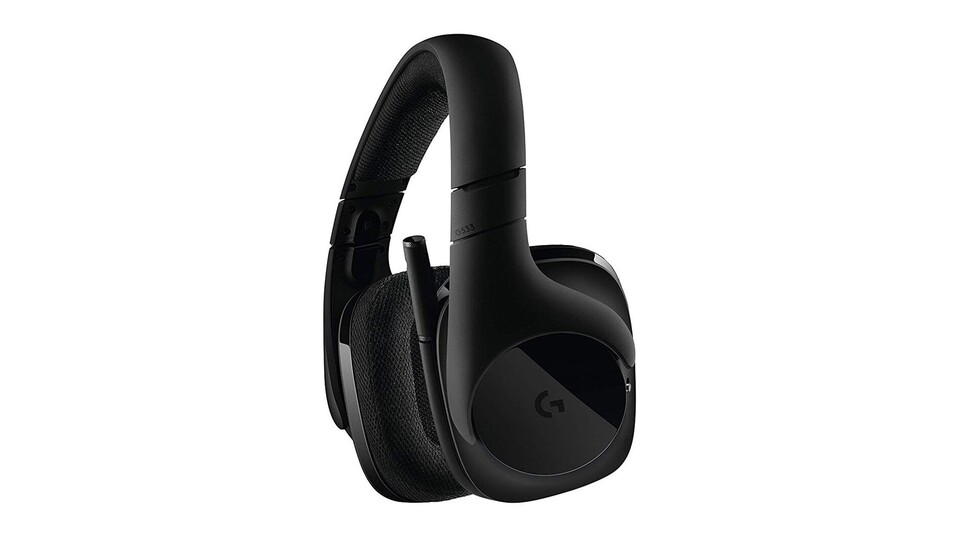 Praktische Komfortfunktion: Das Mikro des Logitech G533 wird beim Hochklappen automatisch gemuted.