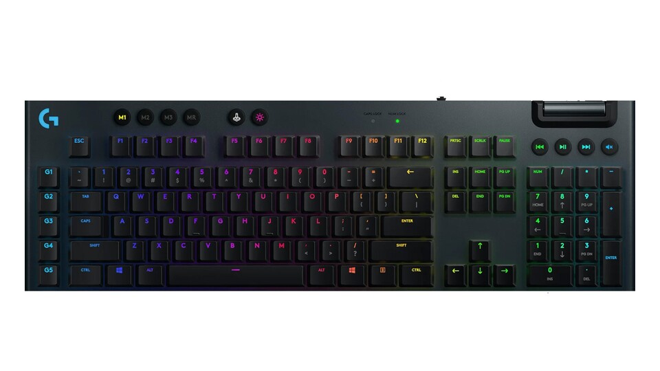 Die Logitech G815 Gaming Tastatur setzt auf eine platzsparende Bauweise, bei der ihr nicht auf nützliche Features wie Makrotasten verzichten müsst!