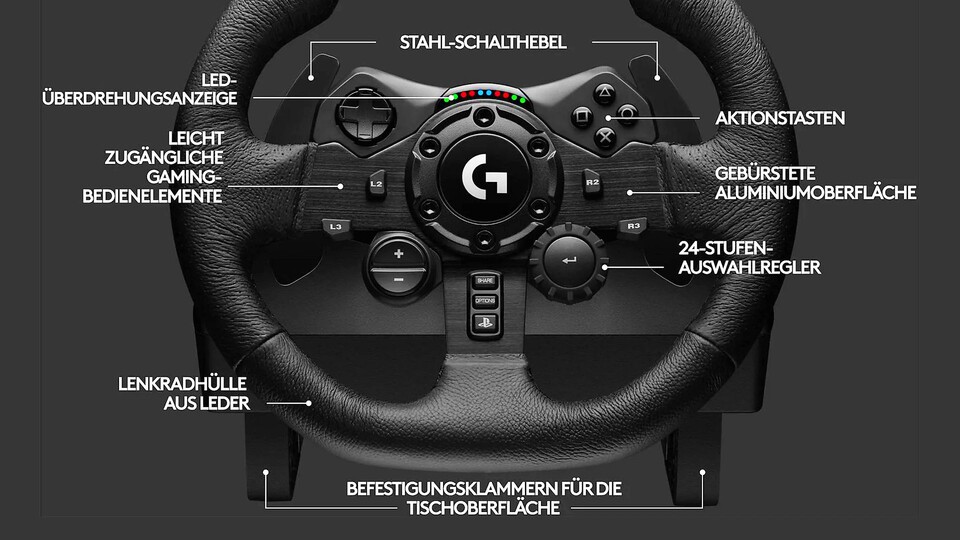 Natürlich setzt das G923 nicht auf billige Saugnäpfe, die sich nach der dritten Kurve direkt verabschieden.