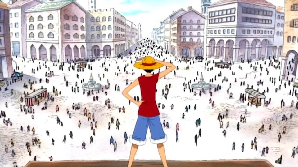 Bevor es mit One Piece »so richtig losgeht«, verschlägt es die Strohhut-Piraten in die Stadtinsel Loguetown. Bildquelle: Toei Animation
