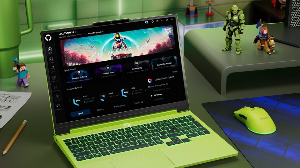 Die Maus ist die perfekte Ergänzung zum schlanken Laptop.