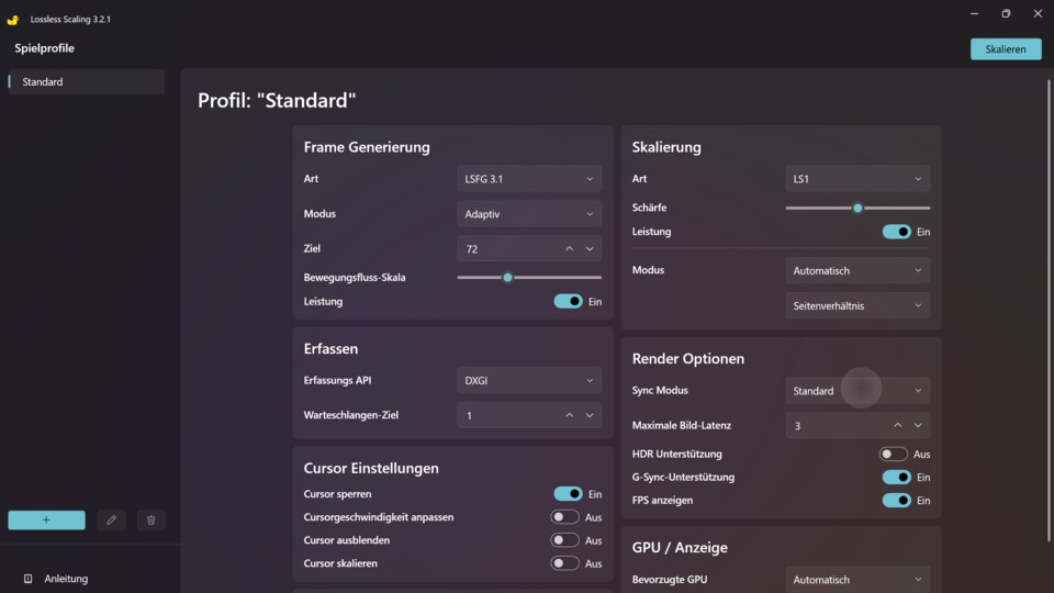 Die App wirkt auf den ersten Blick etwas komplex, aber viele Optionen könnt ihr unangetastet lassen.