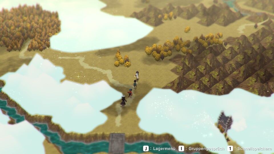 Die Oberwelt dient in Lost Sphear im Wesentlichen nur als Verbindungsstück zwischen den levelartigen Abschnitten.