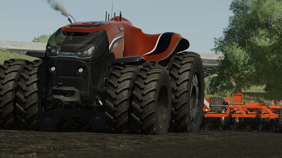 Mit dem Case IH Autonomous könnt ihr eurem Spiel einen in der Konzeptphase befindlichen, autonom fahrenden Traktor hinzufügen.