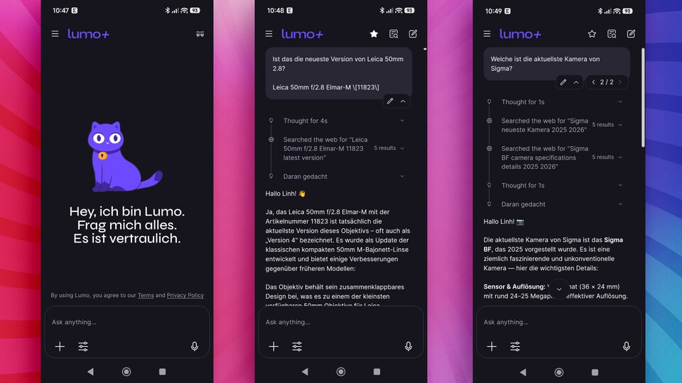 Private KI für unterwegs: die Lumo-App ist für Android und iOS verfügbar.