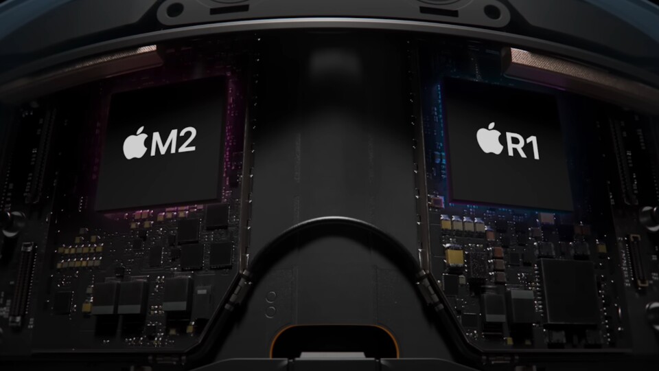 Die Vision Pro verwendet ein Dual-Chip-Design. (Bild: Apple)