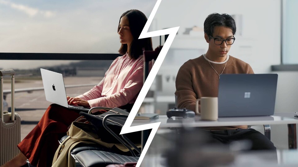Microsoft hat den neuen Surface Laptop Ultra vorgestellt. (Bild: Apple und Microsoft)