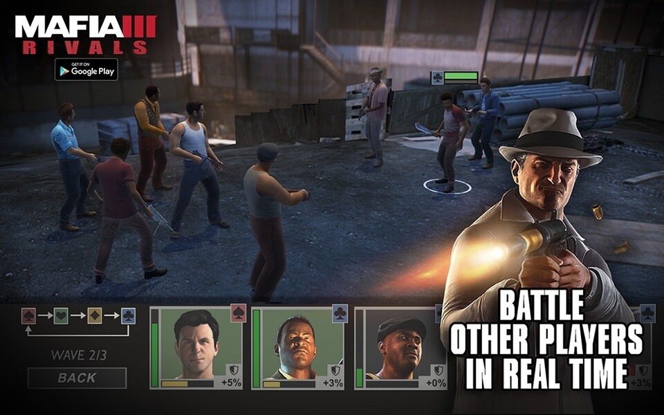 In Mafia 3: Rivals können Spieler gemeinsam mit Freunden gegen ebenfalls menschliche Gegenspieler in Straßenkämpfen antreten.