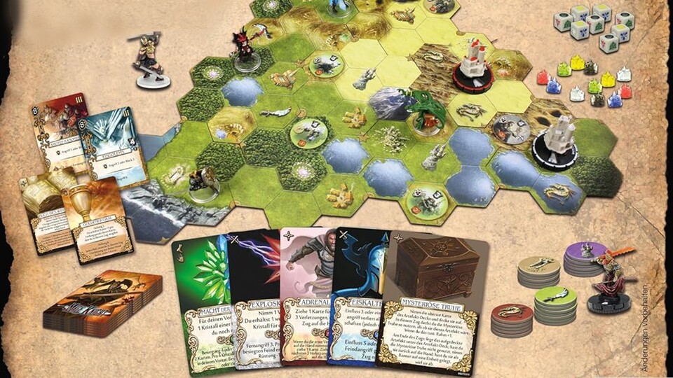 Von Karten über Figuren bis Würfel, dieses Spiel hat alles, was das Brettspieler-Herz begehrt.