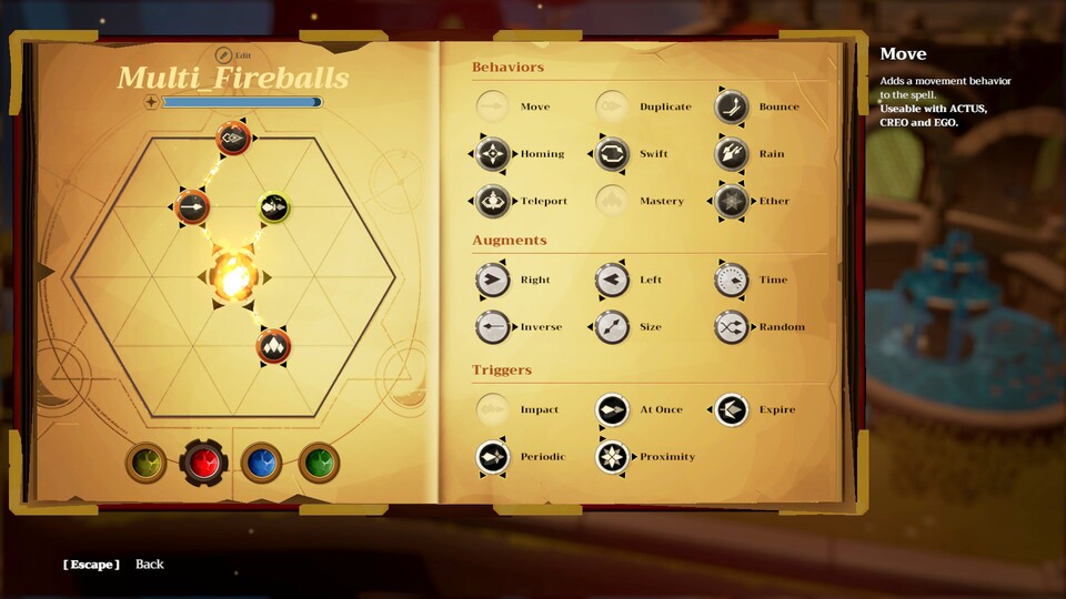 Mit unterschiedlichen Runen baut ihr euch eure eigenen Zauber zusammen.