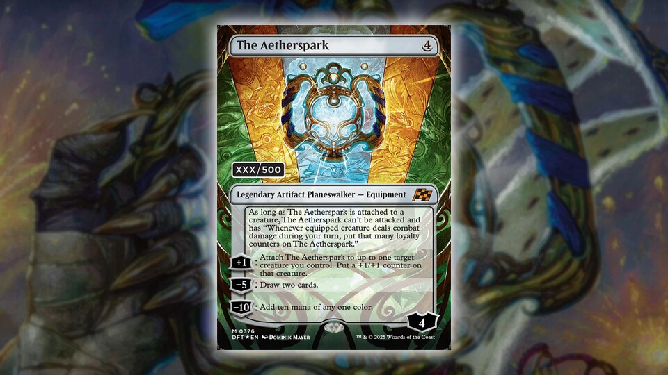 Den Aetherspark gibt es in Collector Boostern auch als stark limitierte Serialised-Variante.