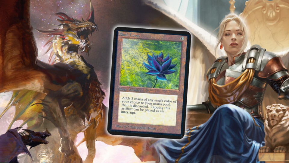 Diese Karte wollen alle haben: Der Schwarze Lotus aus den ersten drei Editionen von Magic: The Gathering.