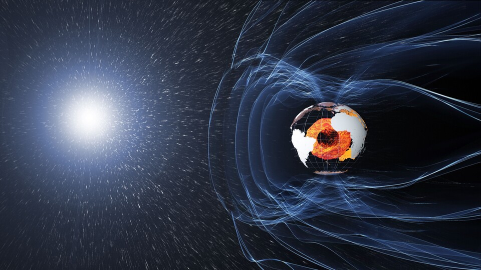 Das Magnetfeld unserer Erde schützt uns vor gefährlicher Strahlung aus dem Weltall. (Bild: ESA)