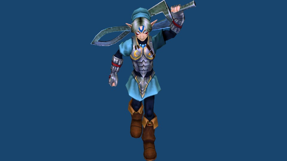 Schaut mal, wie klasse Link mit der Maske der Grimmigen Gottheit aussieht! Leider nur für ein paar Minuten, dann läuft der Abspann. (Quelle: Zelda-Wiki.com)