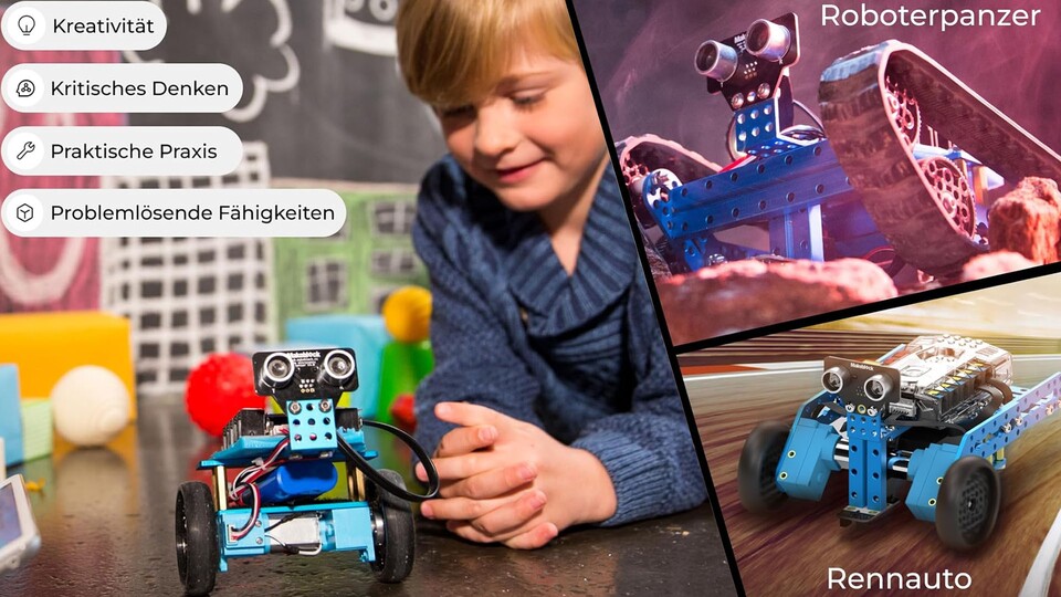 Sogar ein selbst balancierendes Auto kann man bauen! Didaktik wird bei Makeblock-Sets großgeschrieben.