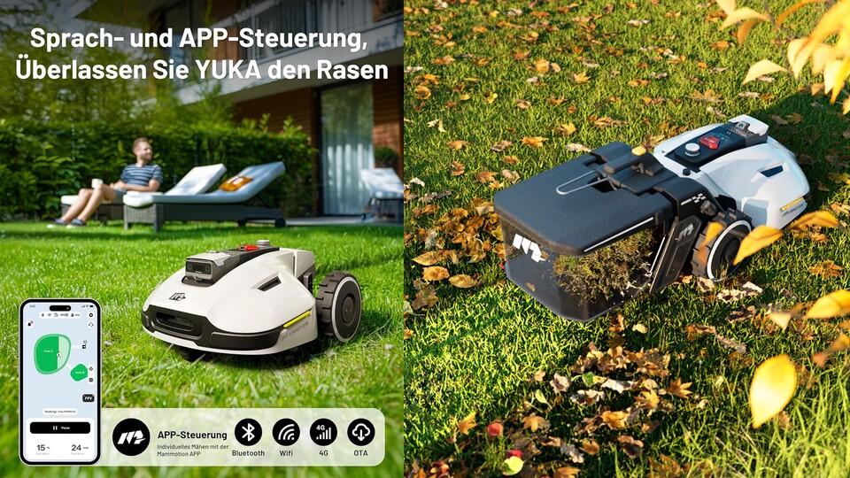 Der Mammotion Yuka Mähroboter schafft bis zu 1500m², kommt ohne Kabel und ohne Navigationsbaken aus und ist jetzt im Angebot.