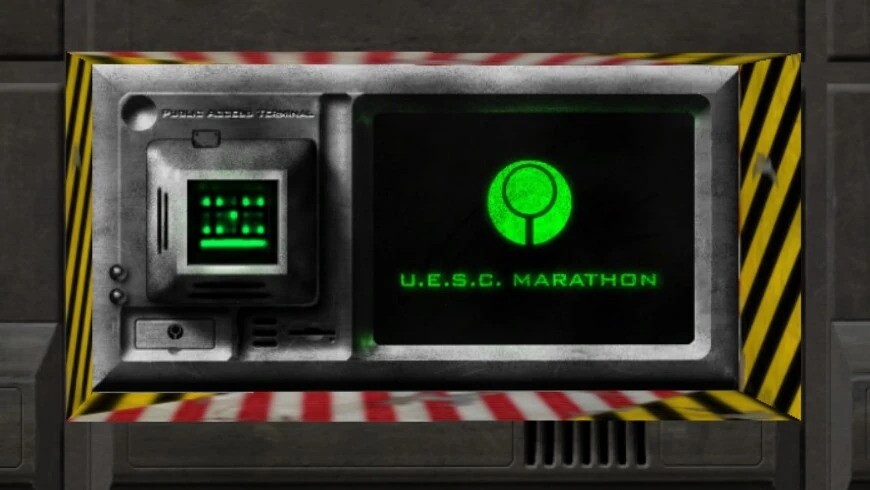 Hier ein Bild eines Terminals aus dem Original-Marathon. (Bildquelle: Marathon Wiki)