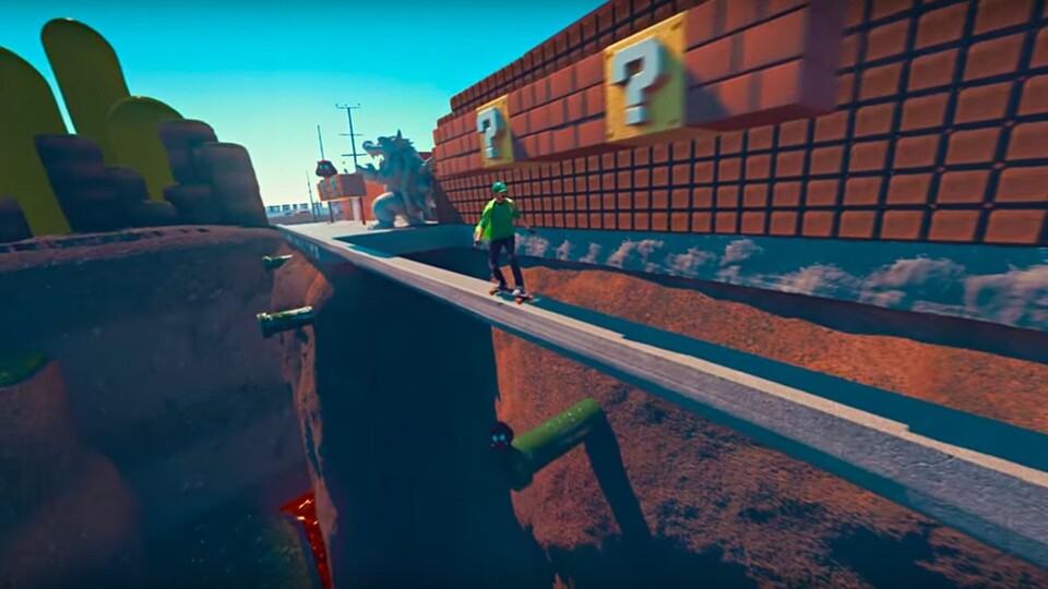 Der Kurzfilm-Projekt »Mario Skate« vermischt Mario Kart mit Tony Hawk's Pro Skater.
