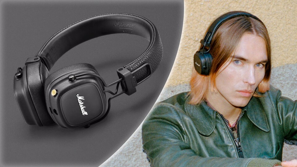 Dem schicken schwarzen Design komm auch ein messingfarbener Steuerknopf hinzu, um eure Musik zu kontrollieren.