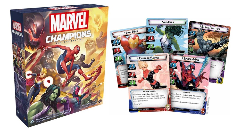 Marvel Champions versorgt euch mit Superkräften in Form von Karten. Bildquelle: Fantasy Flight Games Asmodee