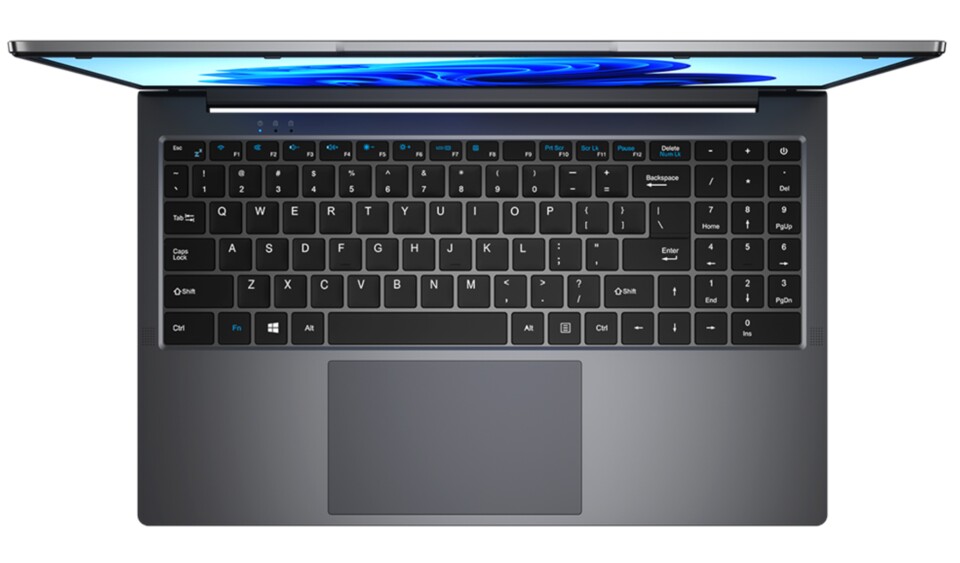 Mit welchem Tastaturlayout das Gerät geliefert wird, kann man dem Angebot nicht entnehmen. Auf allen Bildern ist das englische QWERTY-Layout abgebildet, vermutlich wird das auch ausgeliefert. (Quelle: Bmax)
