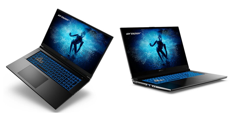 Das futuristische Design des Medion Laptops lädt mit der beleuchteten Tastatur zum Zocken ein.