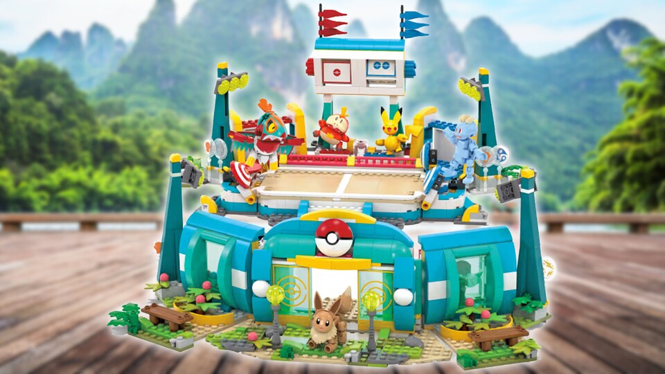 Und wieder sind Pikachu und Evoli dabei. Im Stadion werfen sich die Pokémon verschiedenste Attacken zu.