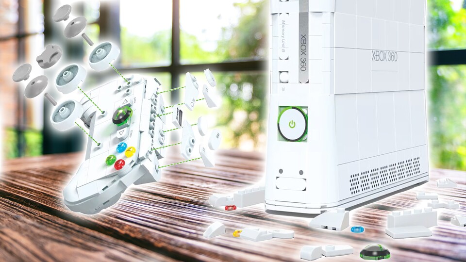 Liebevoll gestaltete Steinchen bilden eine komplette Xbox 360 samt Controller. Und beide leuchten! Ganz ohne Red Ring of Death.