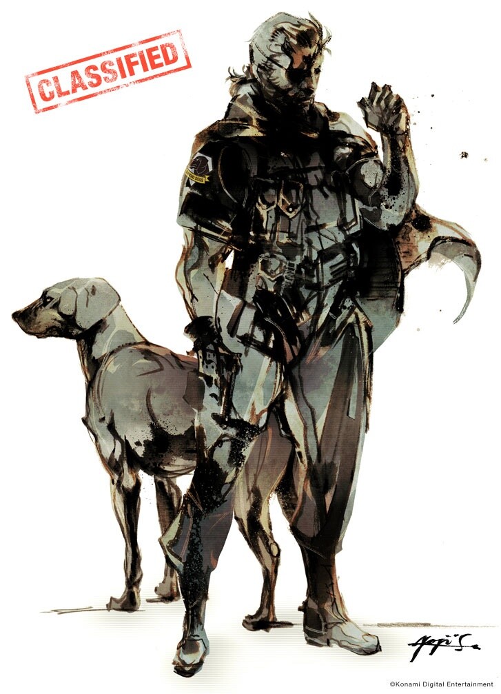 Diese Konzeptzeichnung von Big Boss mit Hund lag der Anzeige bei.