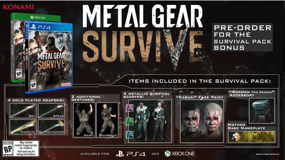 Metal Gear Survive: Die Vorbestellerboni