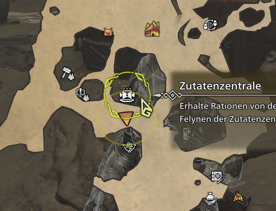 Die Zutatenzentrale erkennt ihr an dem Rations-Symbol.