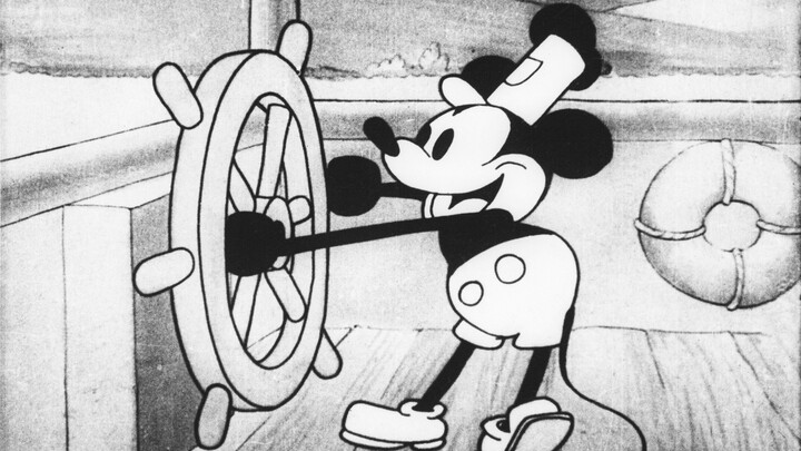 So sah Mickey vor knapp 100 Jahren aus, im acht Minuten langen Kurzfilm »Steamboat Willie«.
