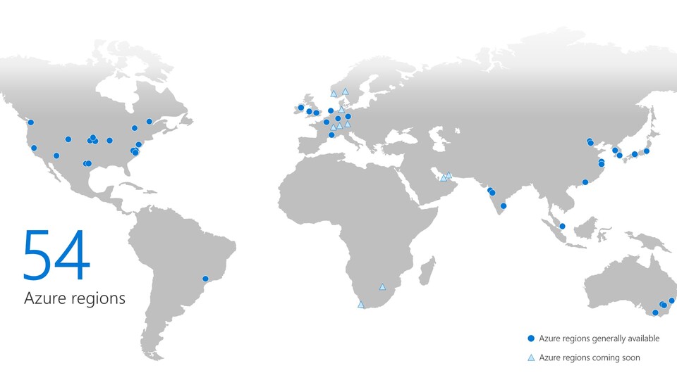 Microsoft verfügt weltweit über zahlreiche Standorte mit Azure-Rechenzentren. Das dürfte sich für die aktuellen Bemühungen im Bereich Cloud-Gaming als hilfreich erweisen.