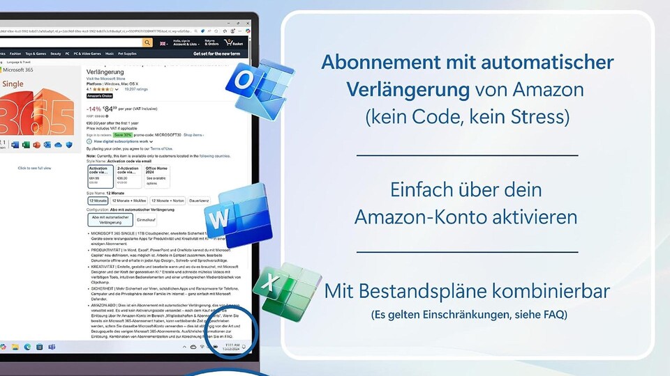 Auf Wunsch verlängert sich das Abo jedes Jahr.