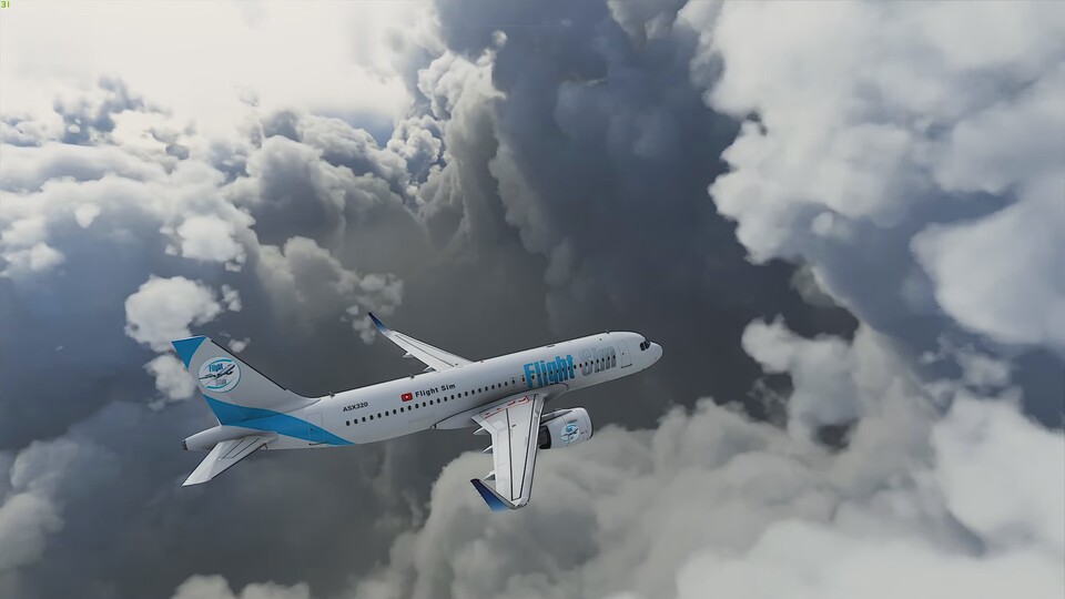 Virtuelle Sicherheit: Im Video des YouTubers Flight Sim ist ein Flug durch den Hurrikan kein Problem.