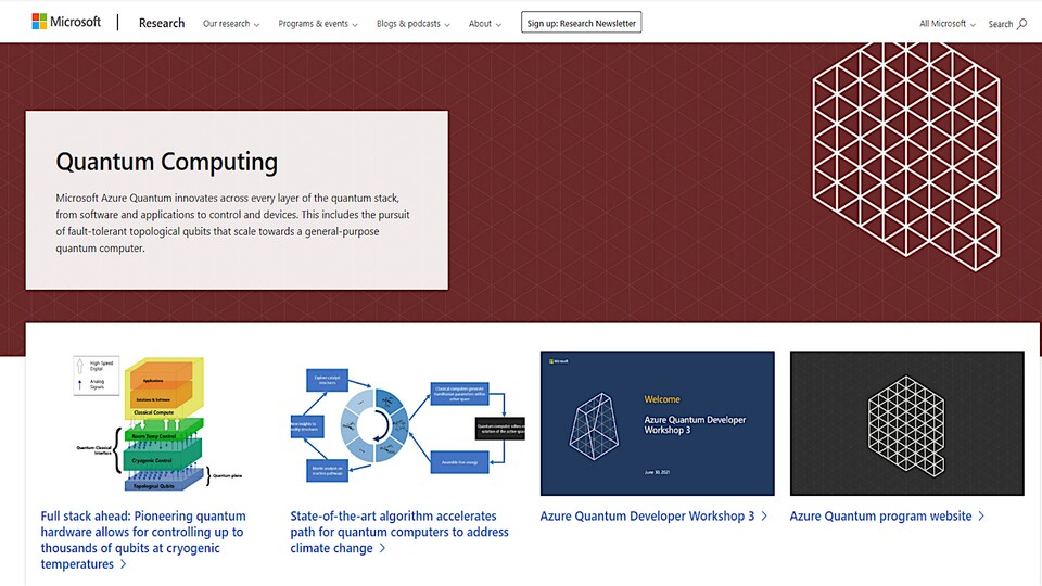 Microsoft bietet bereits eine eigene Website rund um Quantum-Computing an.