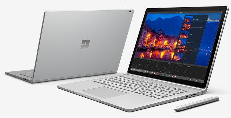 Microsoft Surface Book mit Docking-Station, XBox One Wireless-Controller und Eingabestift im Bundle bei Cyberport.