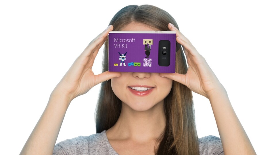 Das Microsoft VR-Kit erinnert an Google Cardboard. (Bildquelle: Microsoft)