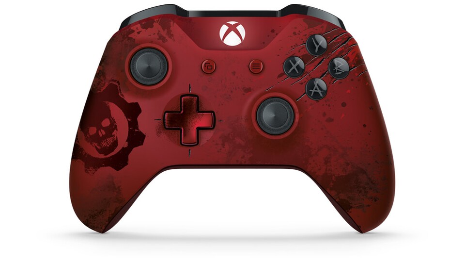 Der Microsoft Xbox Wireless Controller in der Gears of War 4 Crimson Omen Limited Edition.