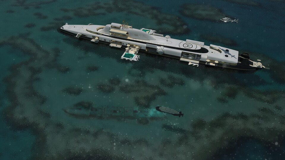 The M5_165M is intended to contain smaller vehicles and possibly submarines.  (Image: Migaloo Submarines)