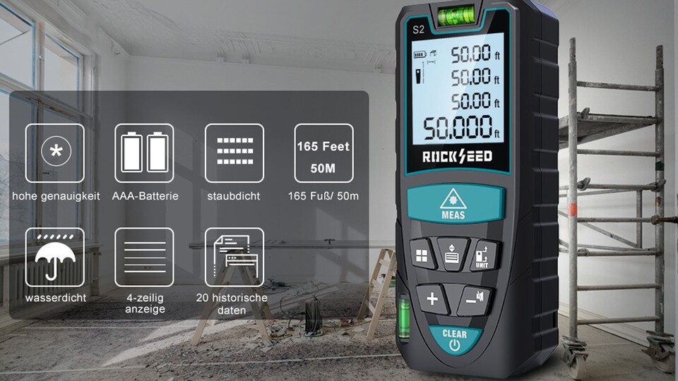 Gehört in jeden Werkzeugkoffer: Mit einem Laser-Zollstock seid ihr schneller und präziser als mit Maßband oder herkömmlichen Zollstock.