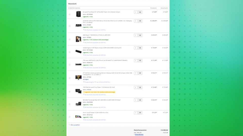 Ein PC mit ähnlicher Ausstattung und OLED-Bildschirm würde bei Mindfactory etwa 4.000 Euro kosten.