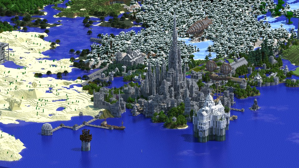 Das Minecraft-Schloss von ?»danrharvey« ist in vier Bereiche unterteilt. ?