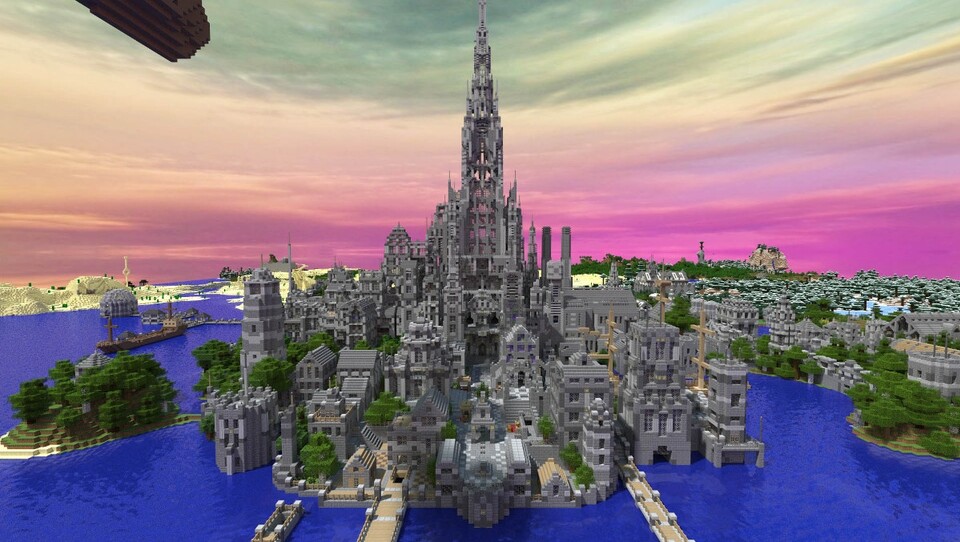 So sieht das fertige Schloss in Minecraft aus, an dem der Erbauer fünf Jahre lang gewerkelt hat.
