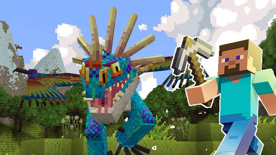 Drachen in Minecraft: Mit dem neuen DLC entdeckt ihr die Welt aus der Luft?.