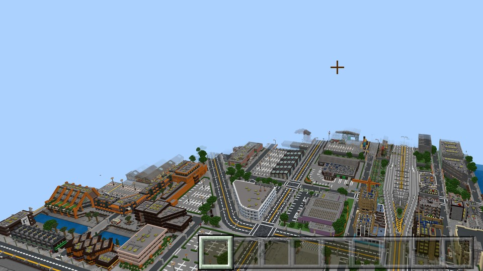 Minecraft Greenfield: Spielwelt direkt nach dem Laden der Map